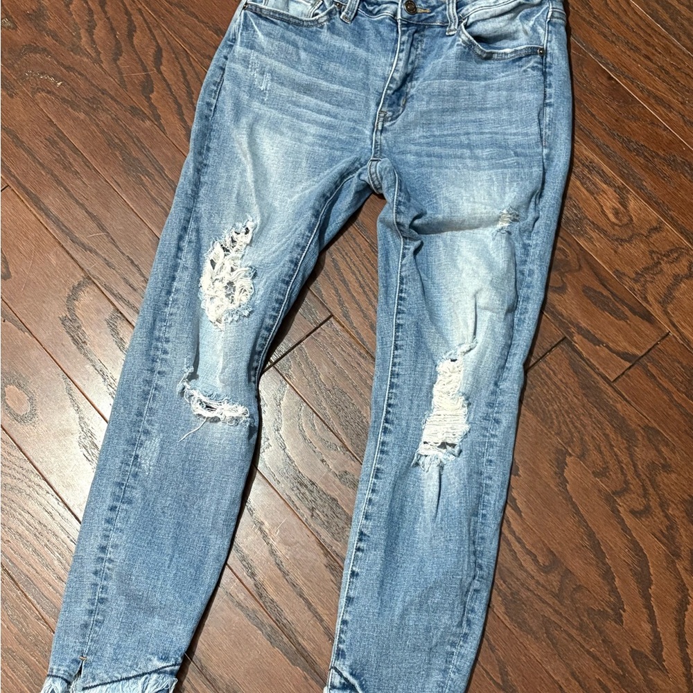 KanCan Boyfriend Jeans with Distressed Details
